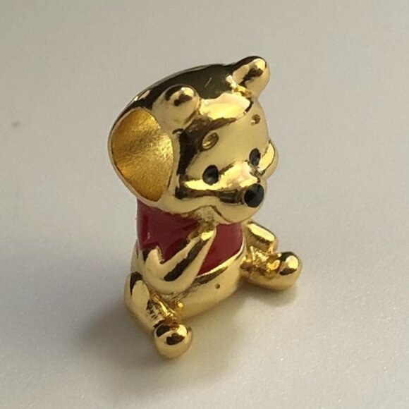 Disney Pandora Winnie the Pooh Bear Charm Gold plated - Picture 7 of 13